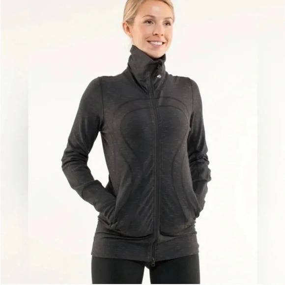 ! LULULEMON In Stride Jacket Sweatshirt  Zip Up Gray size 8 - Picture 1 of 7